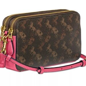 🛑SOLD🛑COACH C9476 Kira Signature Truffle Crossbody Bag with Petunia Trim